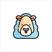 A cartoon sheep head on a white background vector