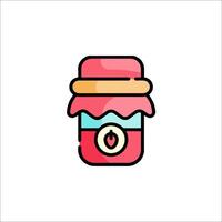 A jar of jam icon in a flat style vector
