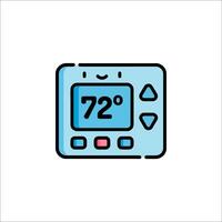 A thermostat with the temperature set to 72 vector