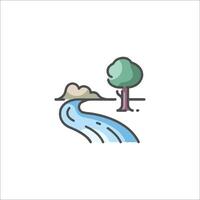 River and tree icon illustration vector