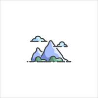 A mountain landscape with clouds and trees vector
