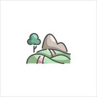 A mountain landscape with trees and rocks vector