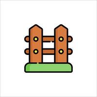 A wooden fence with two gates on it vector
