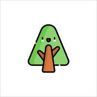 A cartoon tree with a face and a smile vector