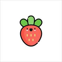 A strawberry with a smiley face on it vector