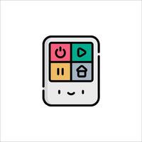 A phone with a smiley face on it vector