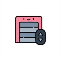 A pink and gray box with a remote control vector