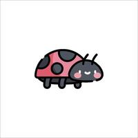 A ladybug with a black and pink color scheme vector