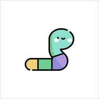 A cartoon worm with a smile on its face vector