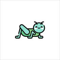 A cartoon grasshopper lying on its back vector