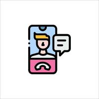 A phone icon with a man talking on the phone vector