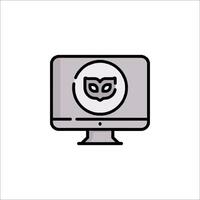 A computer monitor with a cat on it vector
