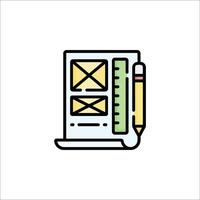 A pencil and paper icon on a white background vector