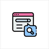 A magnifying glass icon with a magnifying glass vector