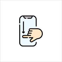 A hand pointing at a phone with a finger on it vector