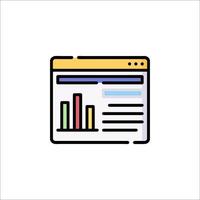 A web page with a bar chart icon vector