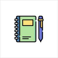 Notebook and pen icon illustration vector