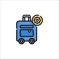 A suitcase with a clock on it and a clock icon vector
