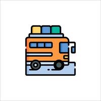 A bus with luggage on top of it vector