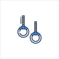 Two rings hanging from a rope on a white background vector