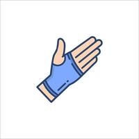 Hand with glove icon isolated on white background vector