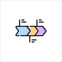 A flat icon of a process diagram vector