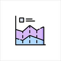 A line icon of a graph with a line going up vector