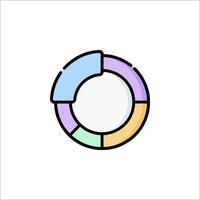 A colorful pie chart icon on a white background vector