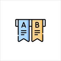 Two ribbons with the letters ab and b vector