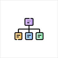 A simple icon of a tree with four boxes vector