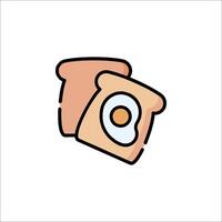 Toast icon with an egg on it vector