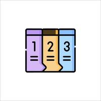 A line icon of three books with the number 12 vector