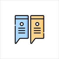 Two paper notes with a note on one side and a note on the other vector