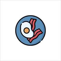 Bacon and egg icon in a circle vector