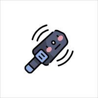 A black and blue cord with a smiley face on it vector