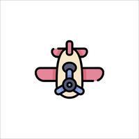 A cartoon airplane icon on a white background vector
