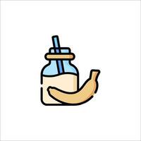 A jar with a banana and a straw vector