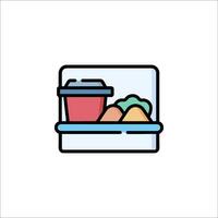 A refrigerator with food and drink in it vector