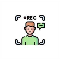 A man with a speech bubble on his face vector