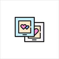 A tablet with two hearts on it vector