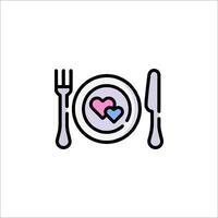 Plate with fork and knife icon vector