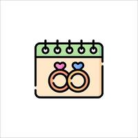A calendar with two rings on it vector