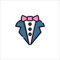 A tuxedo with a pink bow tie on it vector