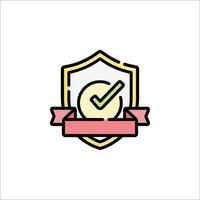 A shield with a tick mark on it vector