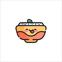 A cartoon bowl with a smiley face on it vector