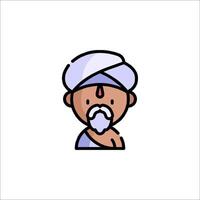 An illustration of a man with a turban vector