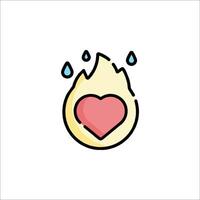 A cartoon heart with rain drops on it vector