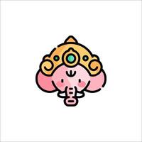 An elephant with a crown on its head vector