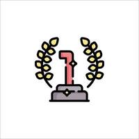 The number one is on a pedestal with a laurel wreath vector