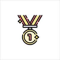 A medal with the number one on it vector